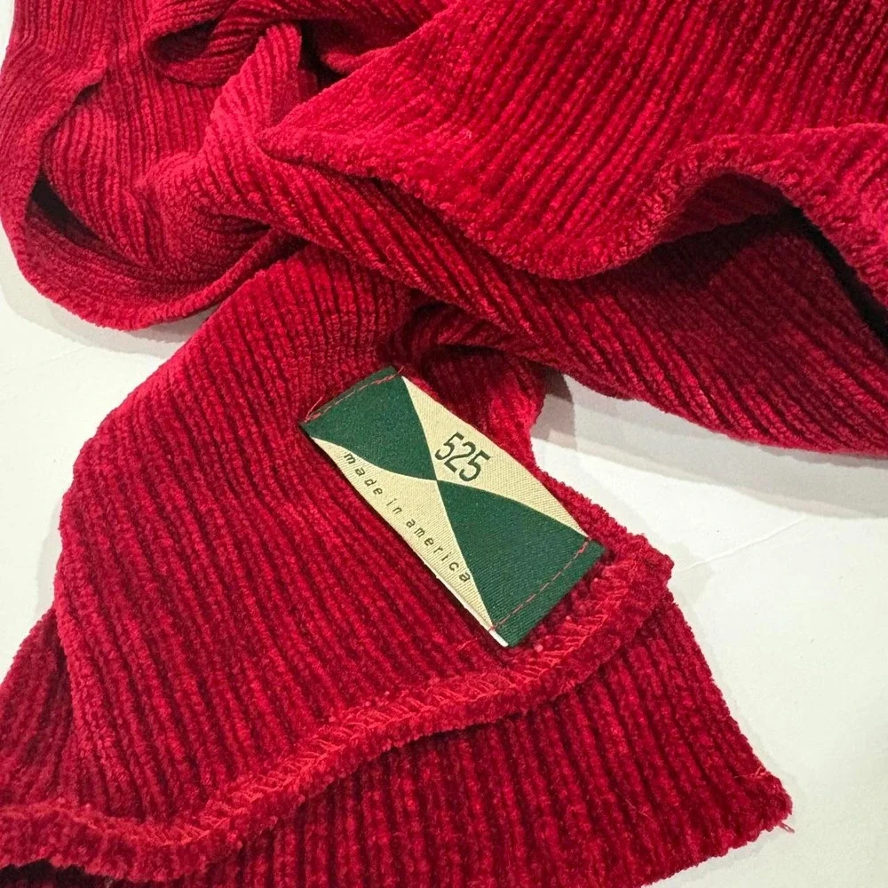 Reb Ribbed Knit Velour Scarf Made in USA 90s